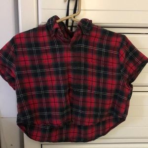 Brandy Melville Felix Plaid Flannel Crop Top